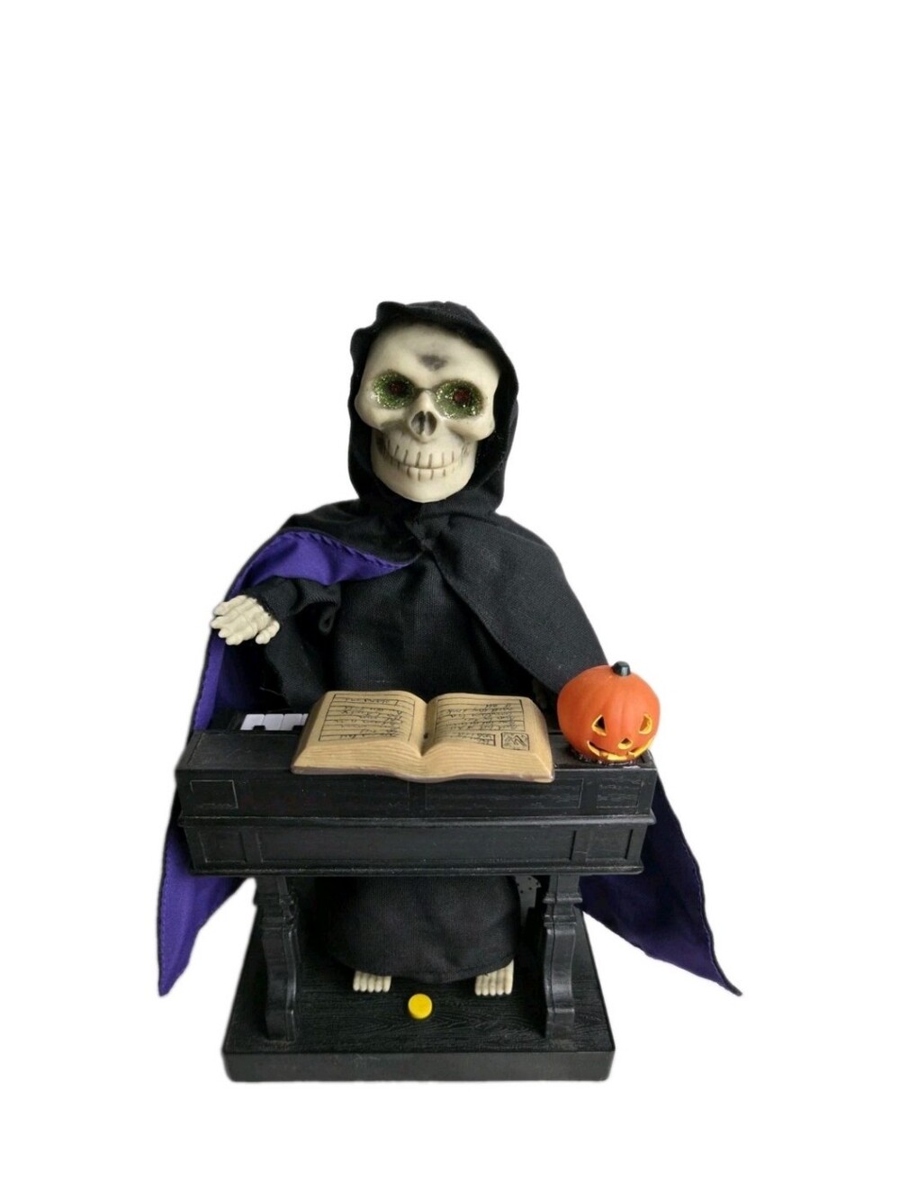 GEMMY Animated GRIM REAPER PLAYING ORGAN Moves & Sings Great Balls of Fire 1998